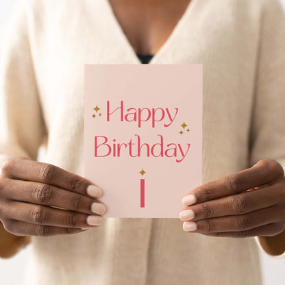 Pink Sparkle Birthday Greeting Card - Blú Rose