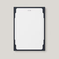 Retro Frame personalized notepad by Blú Rose, white notepad with a black frame border and an 'H | M' monogram