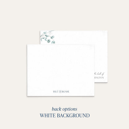 floral personalized notecard with white back option