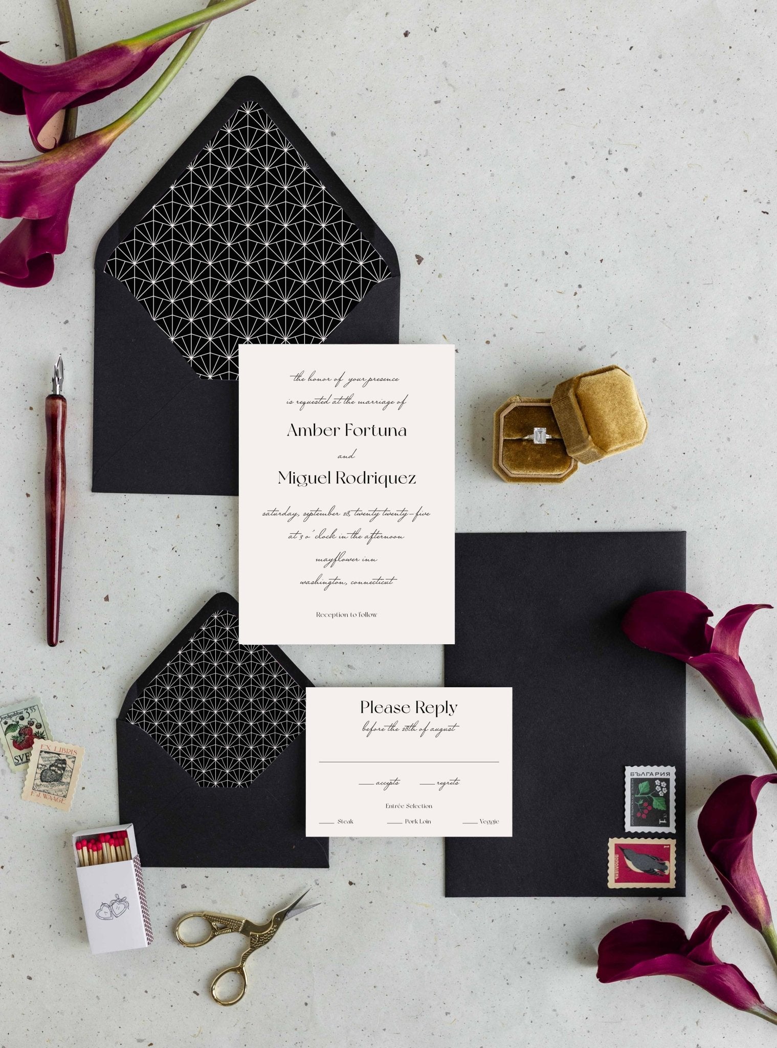 Simply Chic Wedding Invitation Suite - Blú Rose