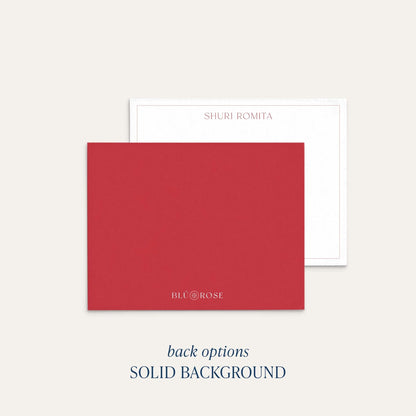 Flat notecard shown with back options - ironroot solid background