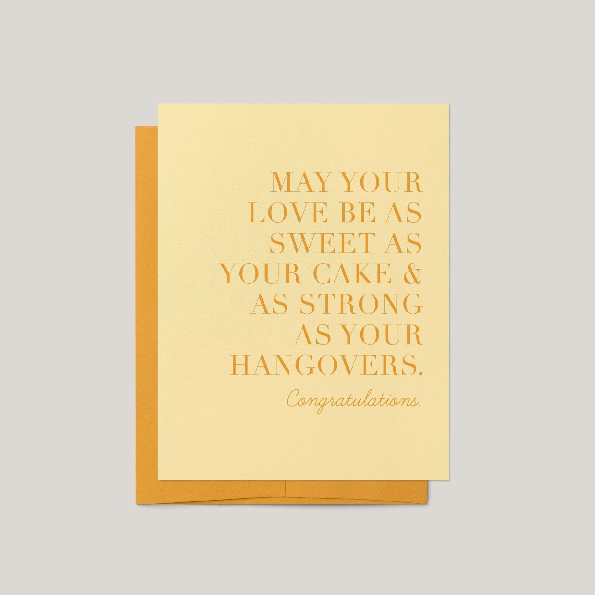 Strong as Hangovers Wedding Greeting Card - Blú Rose