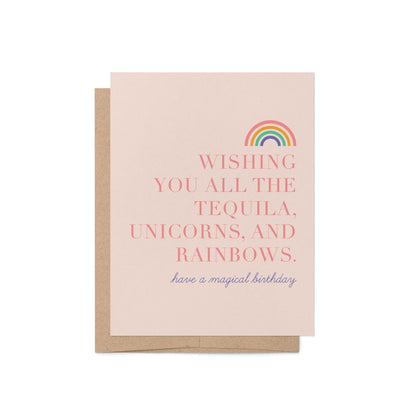 Tequila Unicorn Rainbow Birthday Greeting Card - Blú Rose