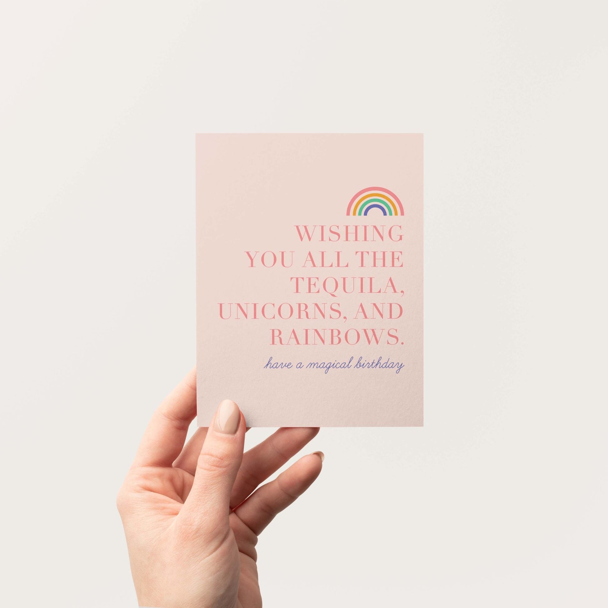 Tequila Unicorn Rainbow Birthday Greeting Card - Blú Rose
