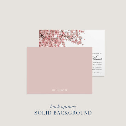 Back option for The Cherry Blossom Save the Date showing solid pink background
