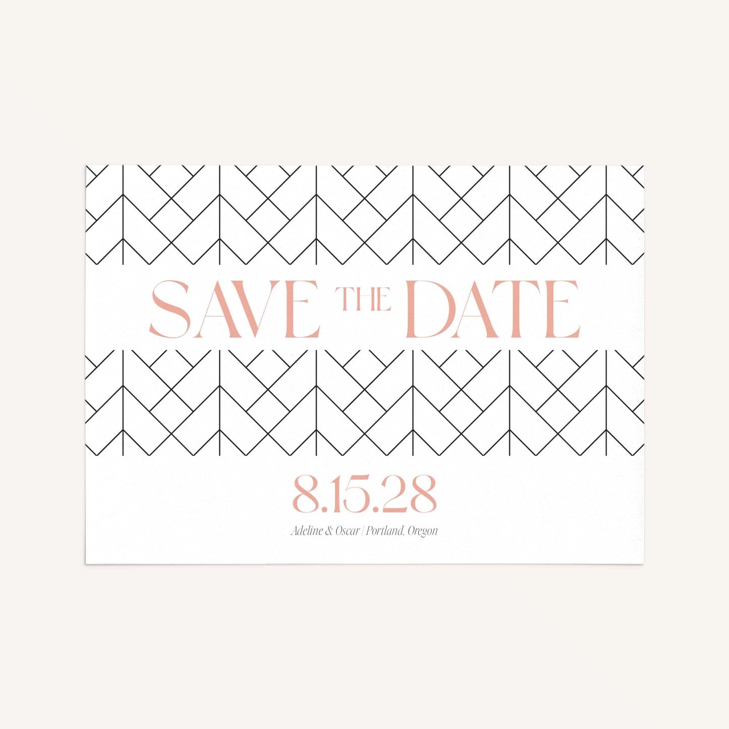 The Lattice Save the Date card displayed on a neutral background 