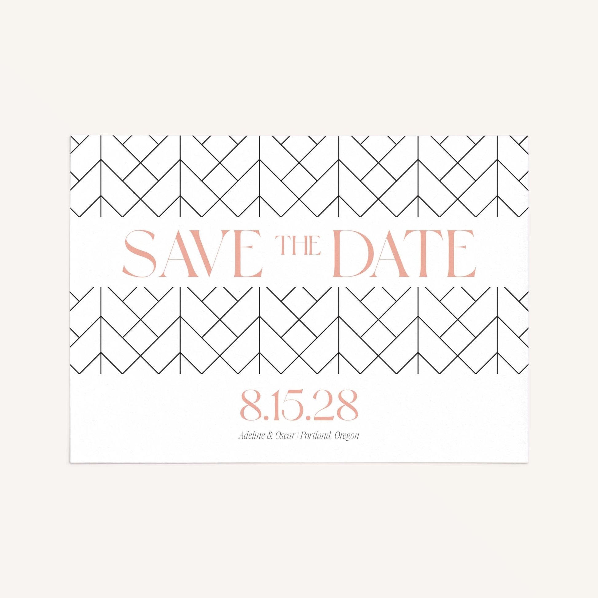 The Lattice Save the Date card displayed on a neutral background 