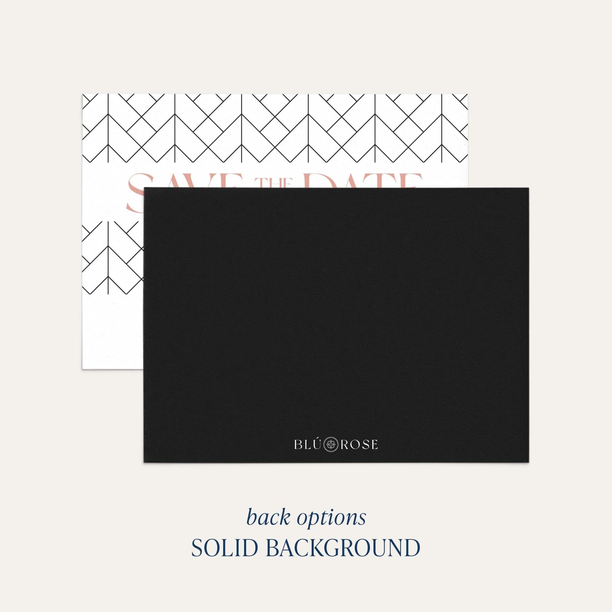 Back option for The Lattice Save the Date showing solid black background