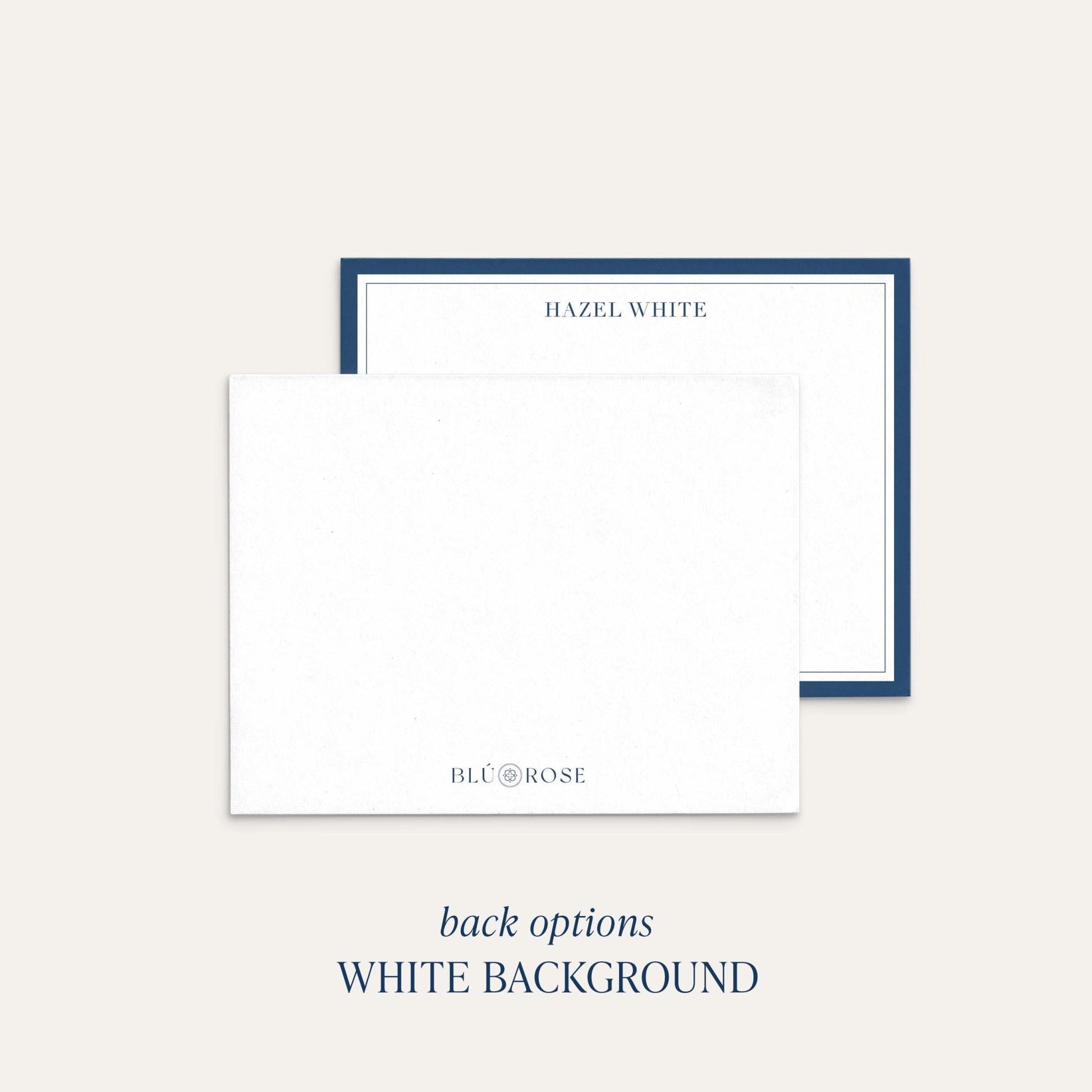 traditional border notecard with white back option