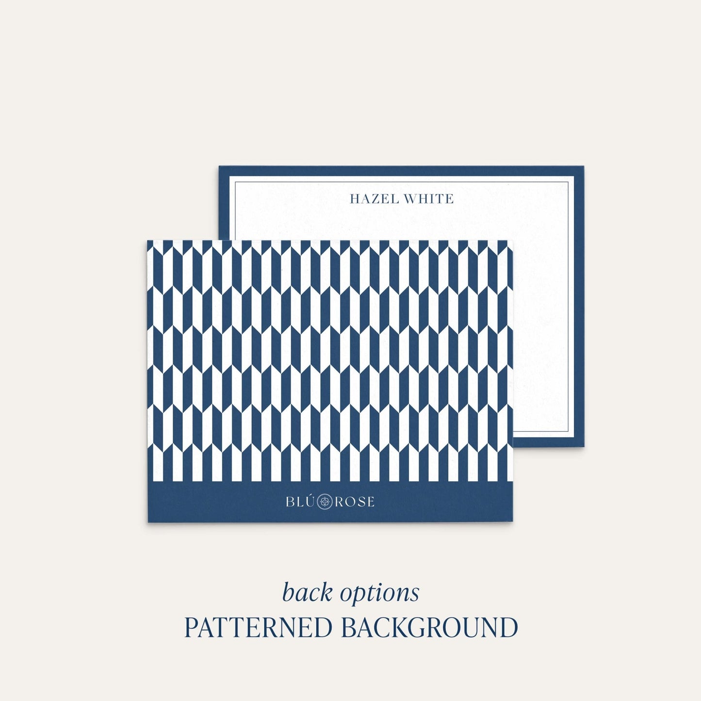 traditional border notecard with patterned back option
