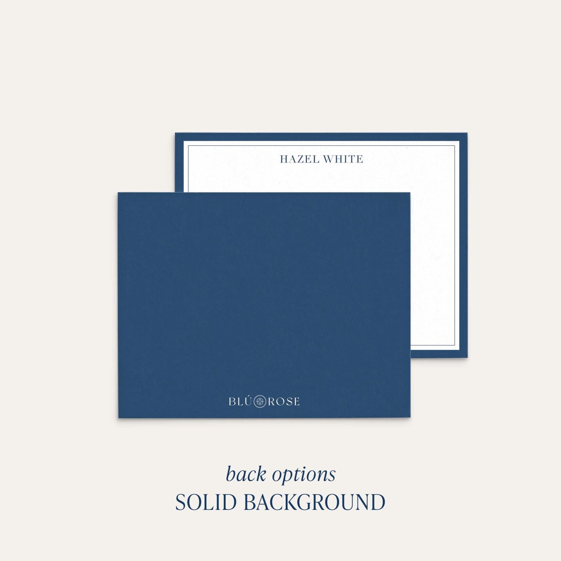 traditional border notecard with solid color back option