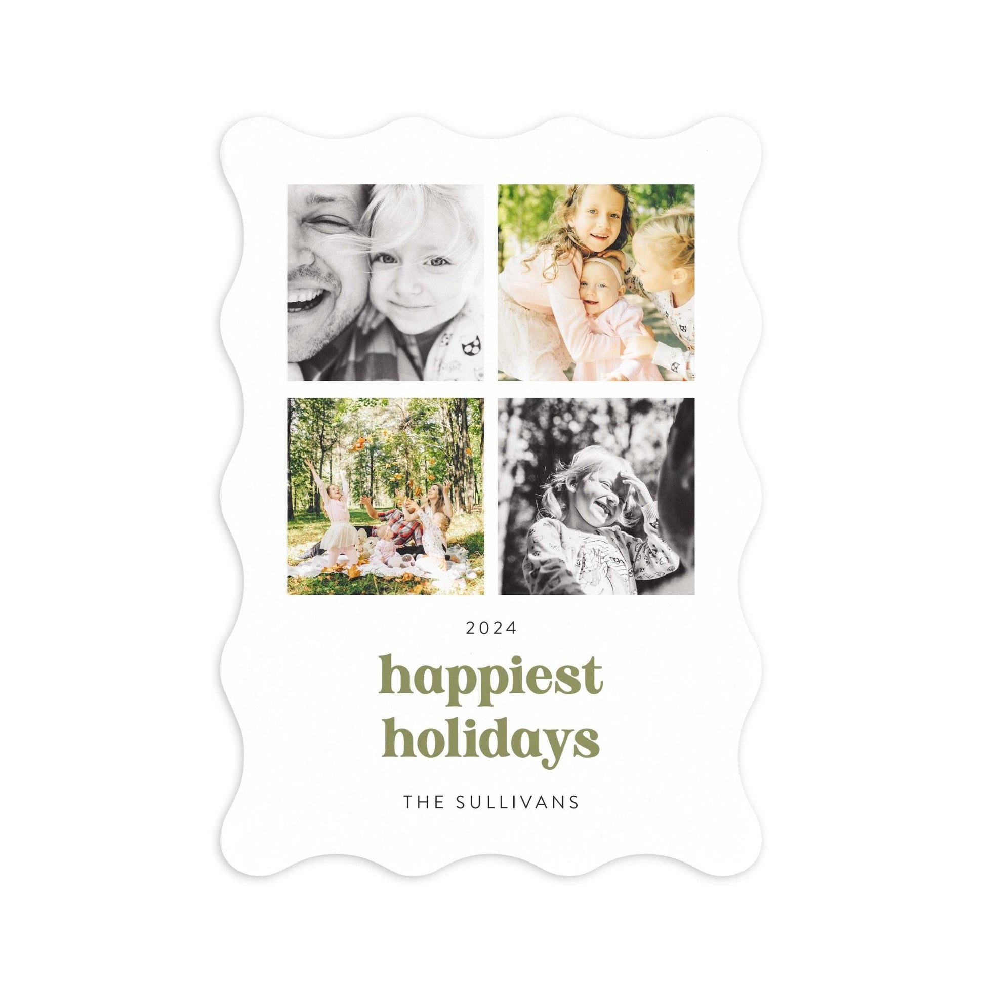 Wavy Four Photo Holiday Cards - Blú Rose