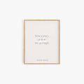When They Go Low We Go High quote art print in natural wood frame