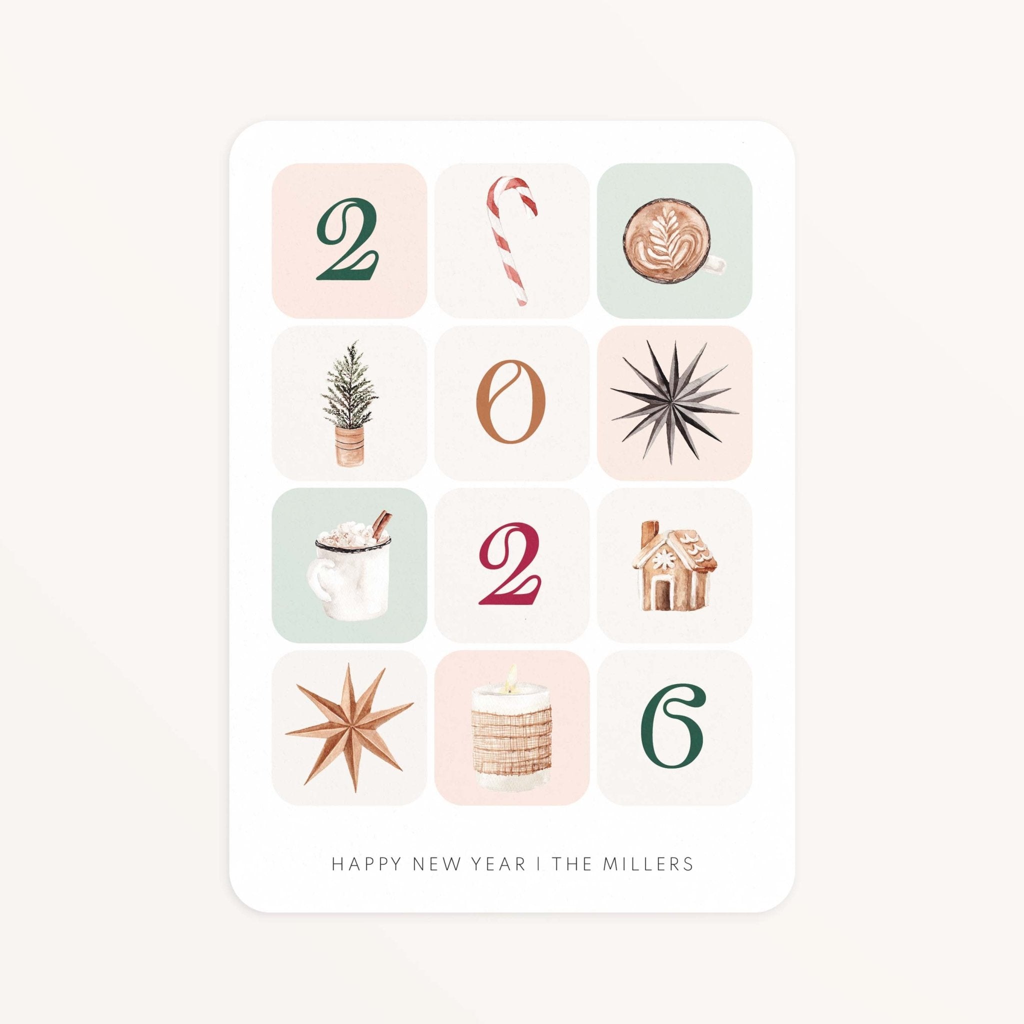 Winter Blocks Holiday Card - Blú Rose
