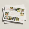 X Photo landscape card with a ten-photo grid and MERRY CHRISTMAS in coral lettering