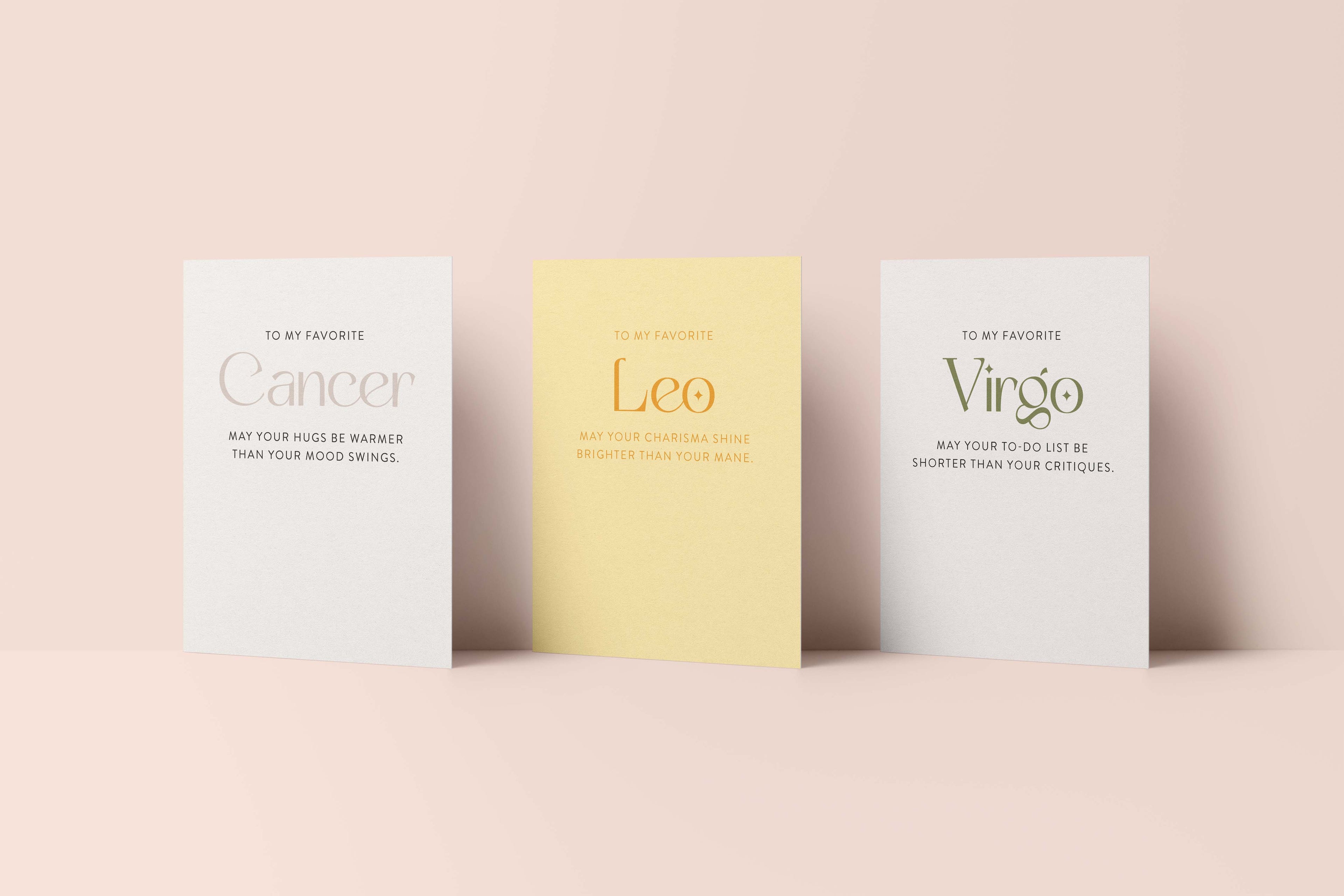 zodiac sign greeting cards collection — Blú Rose 2026