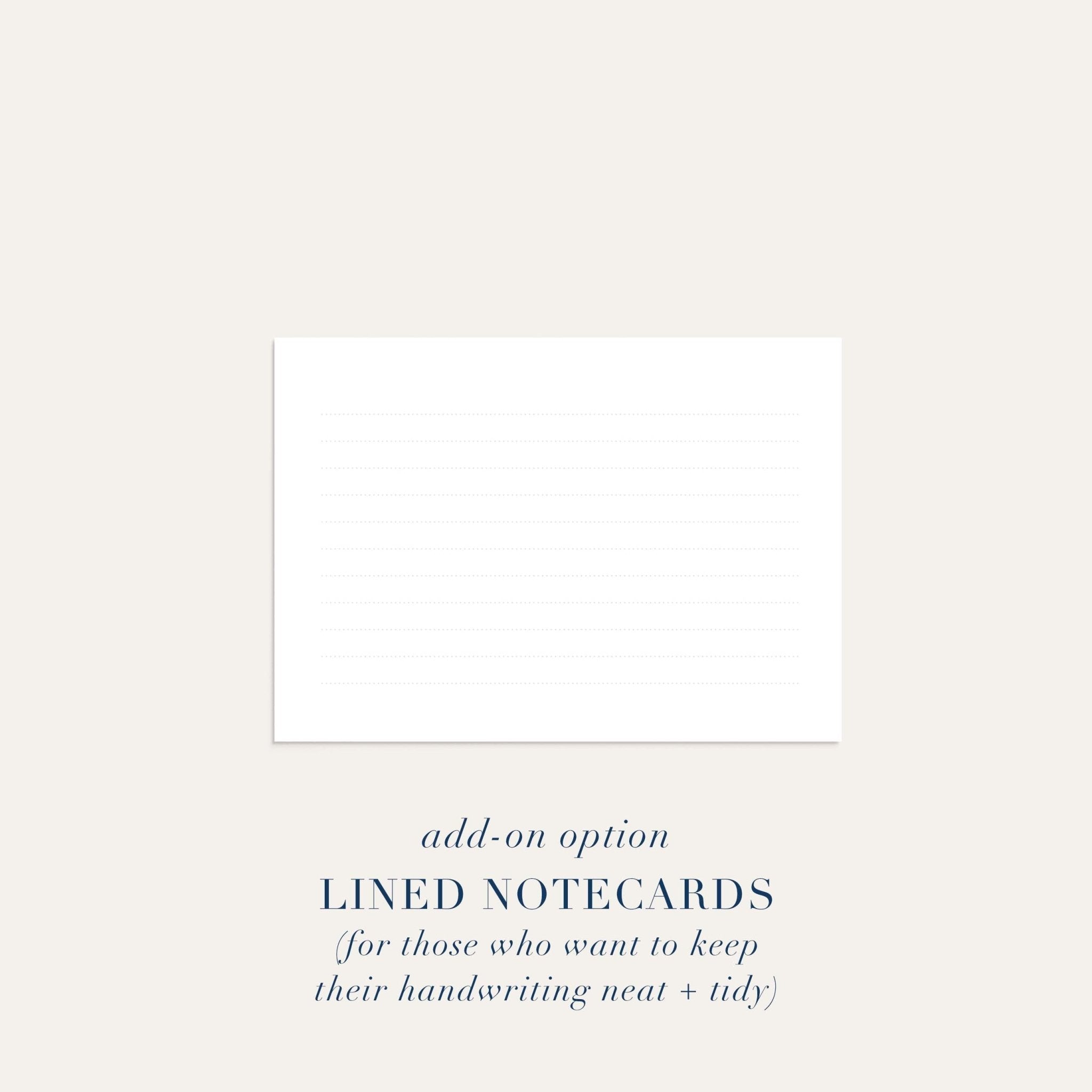 Ashley lined notecard option for personalized stationery