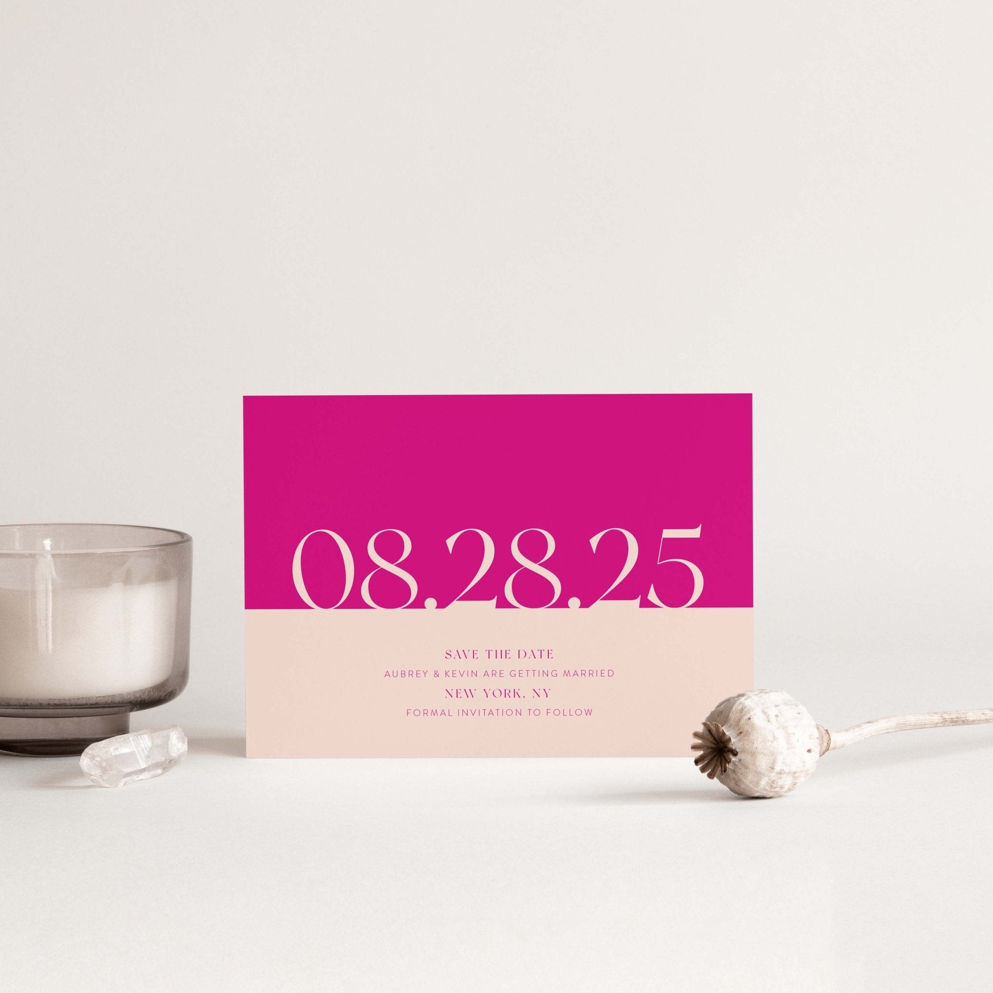 Aubrey Color Block Save the Dates | Blú Rose