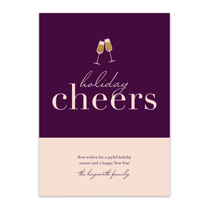 Color Block Cheers Holiday Cards - Blú Rose
