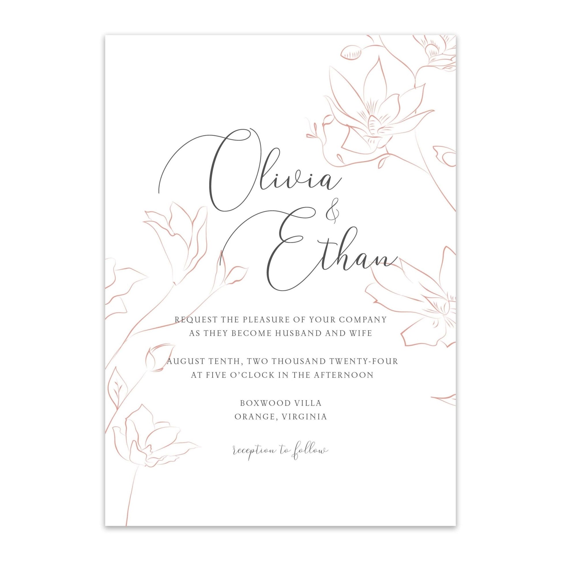 Delicate Floral Wedding Invitations - Blú Rose