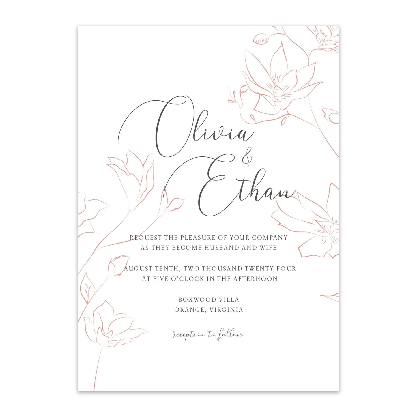 Delicate Floral Wedding Invitations - Blú Rose