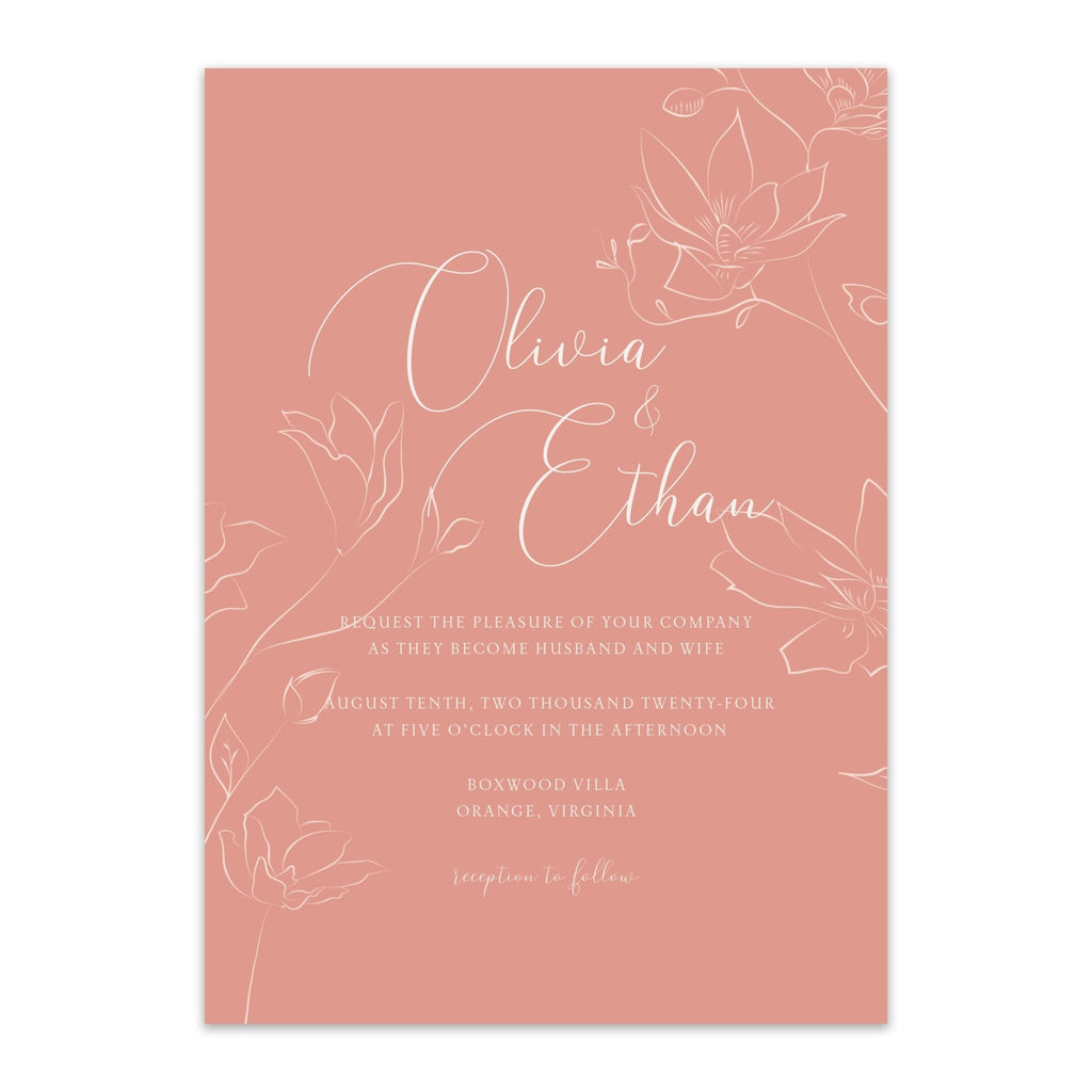 Delicate Floral Wedding Invitations - Blú Rose