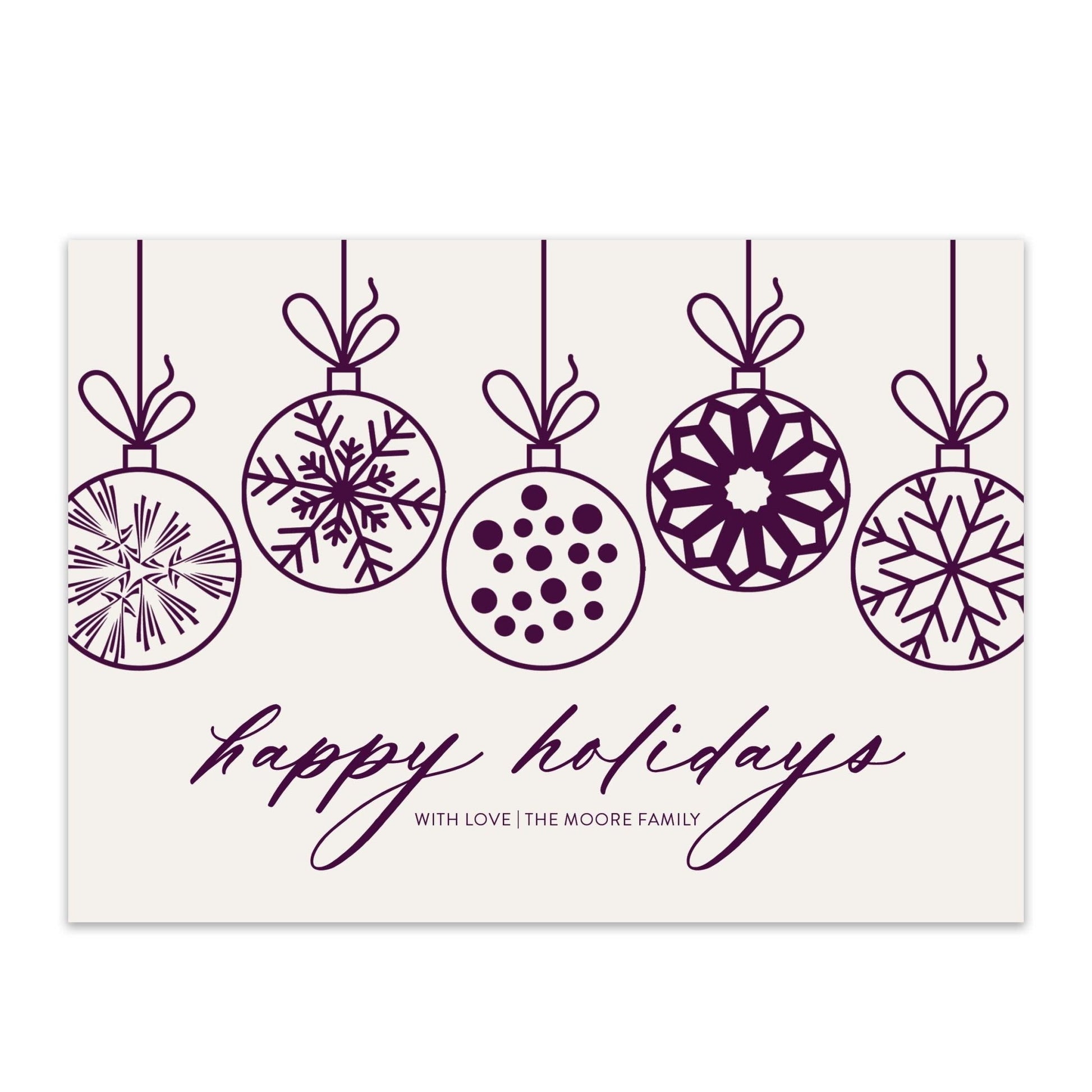 Hanging Ornaments Holiday Cards - Blú Rose
