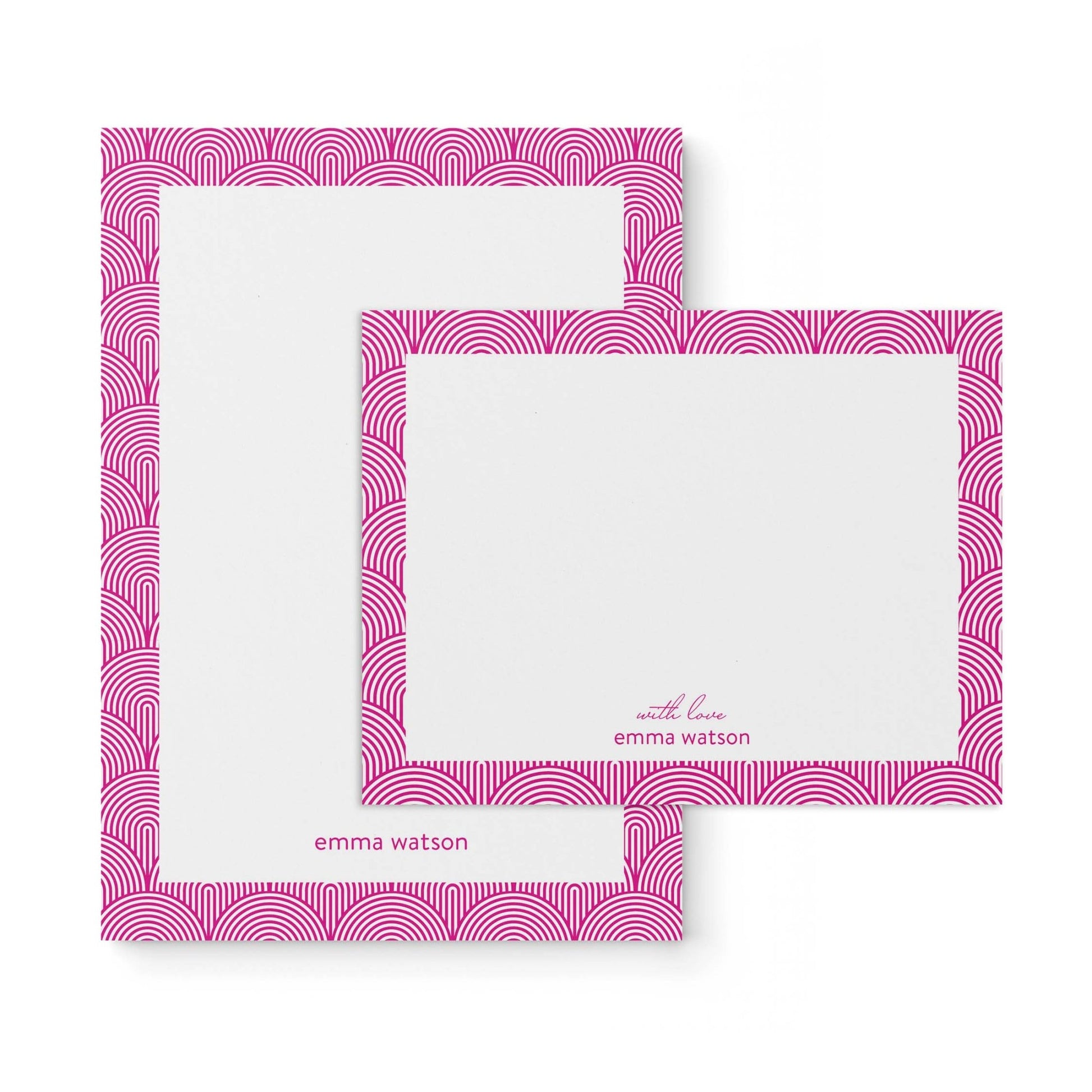 Lined Arches Monogram Notepad + Notecard Set - Blú Rose