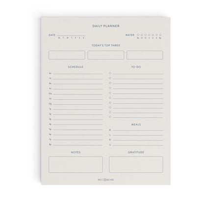 Undated Minimalist Daily Planner Notepad | Blú Rose