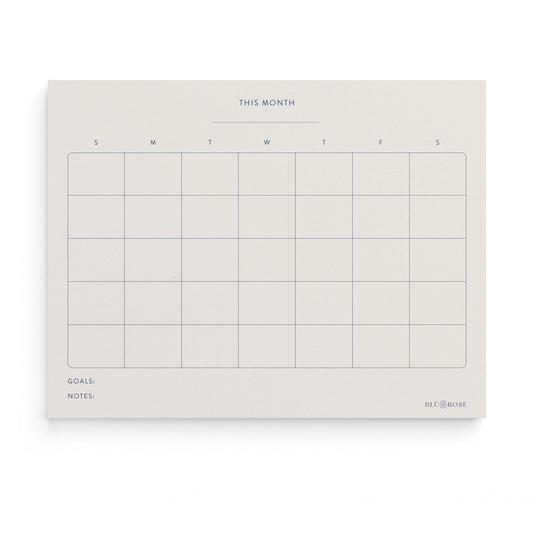 Minimalist Monthly Planner Notepad - Blú Rose