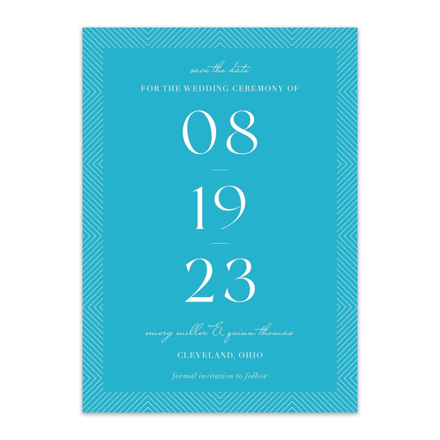 Modern Line Border Save the Dates - Blú Rose