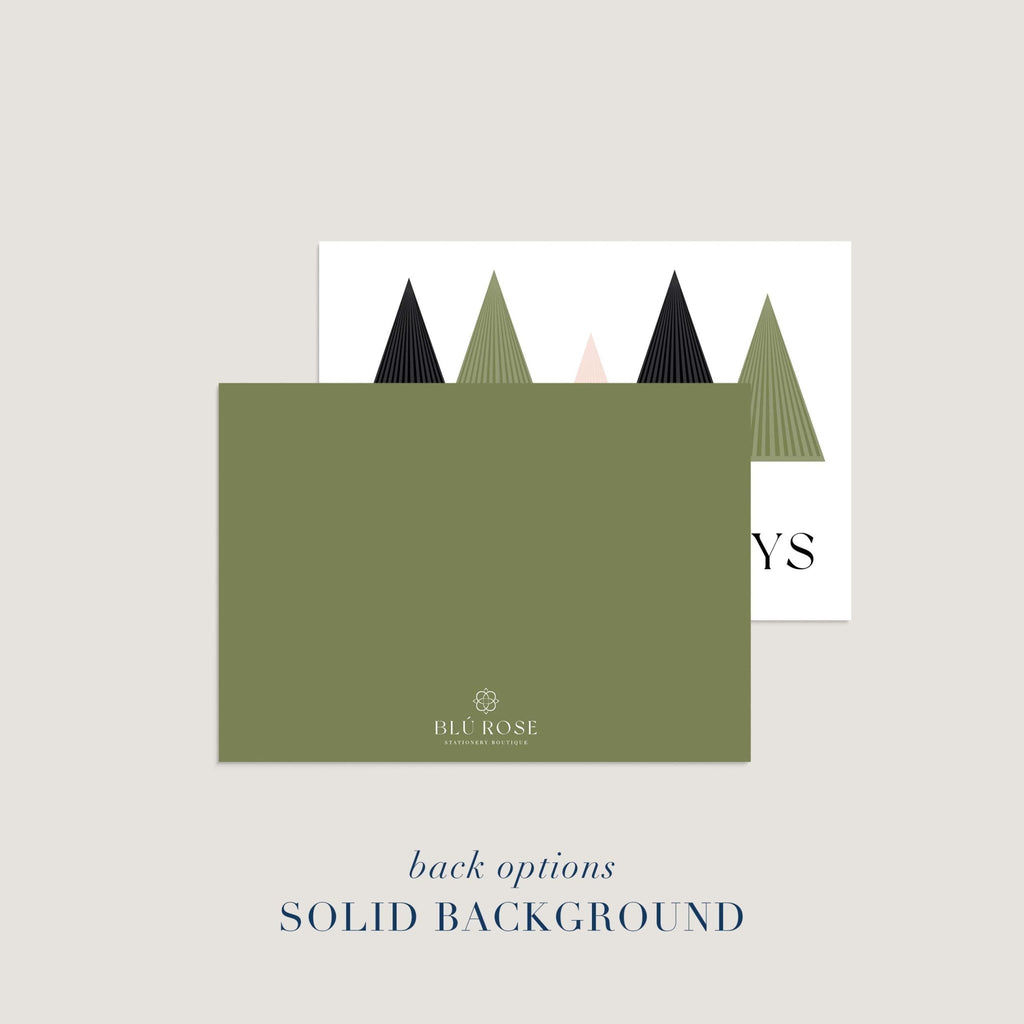 Back option showing solid olive green background.