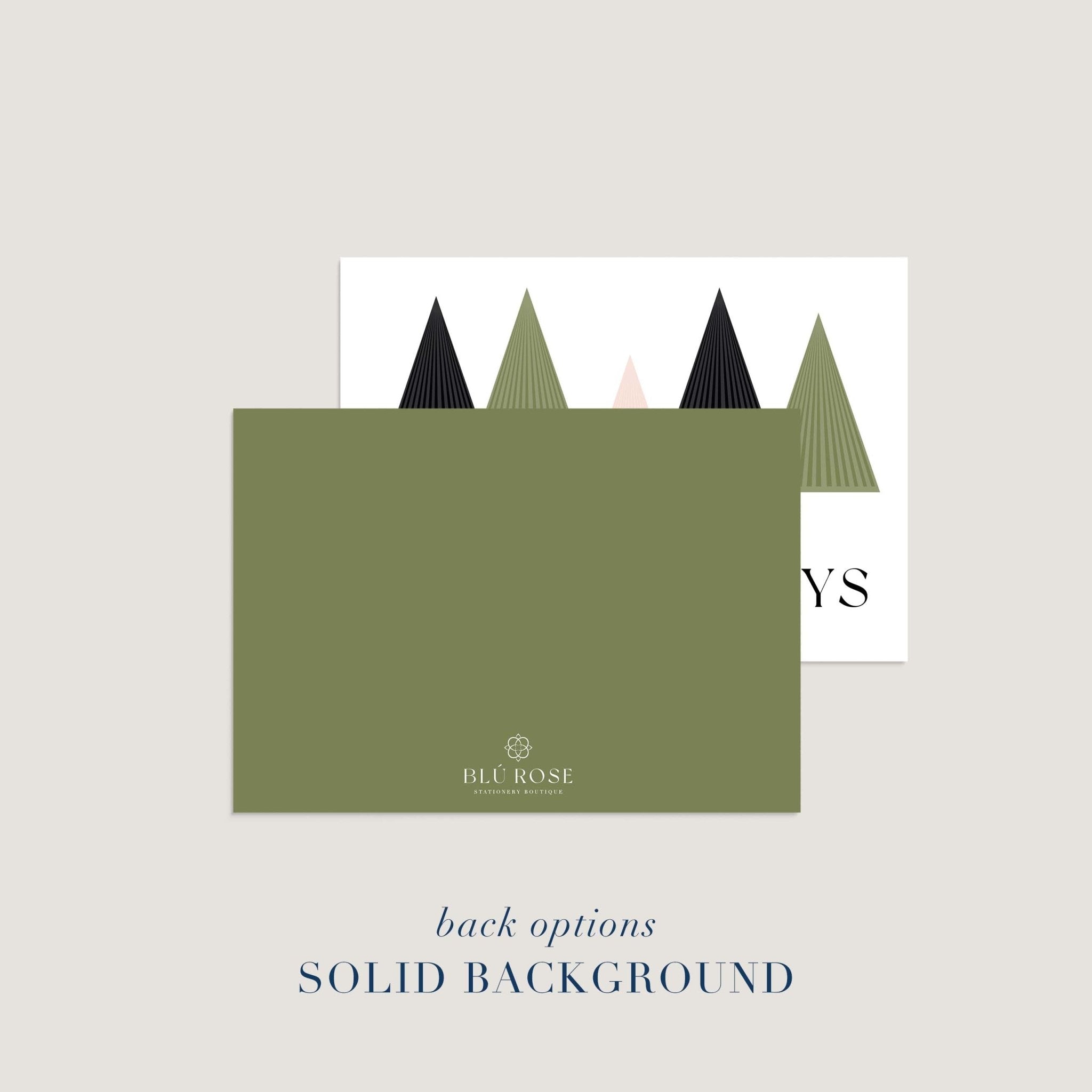 Back option showing solid olive green background.