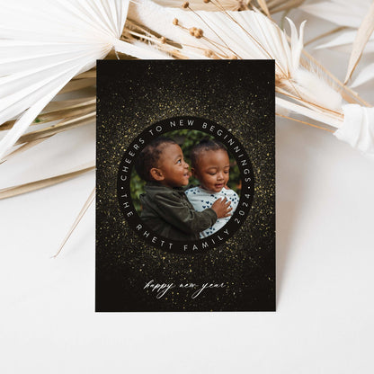 New Year Sparkle Photo Holiday Cards - Blú Rose