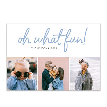 Oh What Fun Triple Photo Holiday Cards - Blú Rose