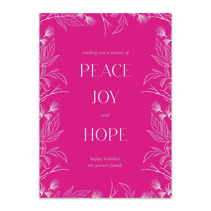 Peace Joy Hope Holiday Cards - Blú Rose