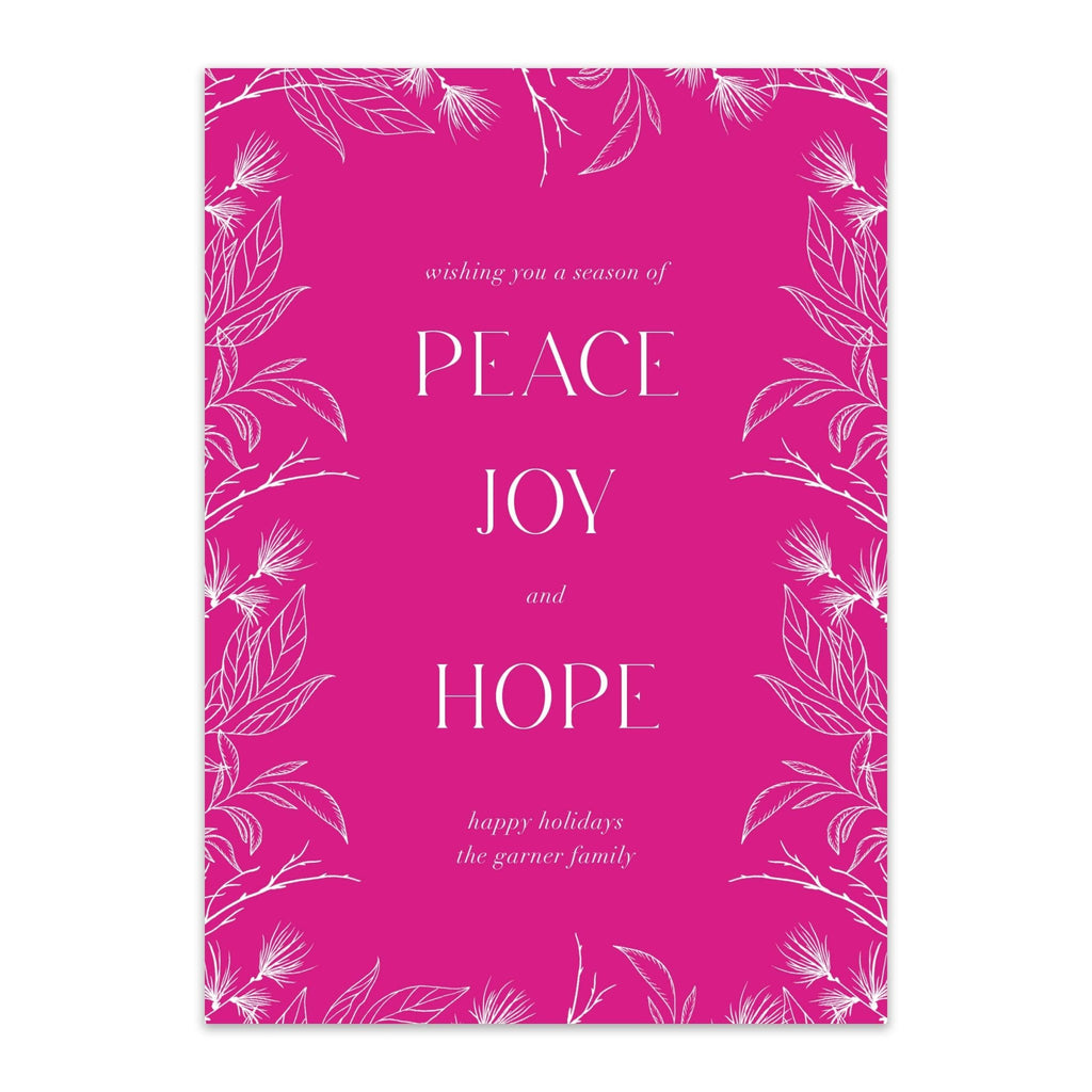 Peace Joy Hope Holiday Cards - Blú Rose