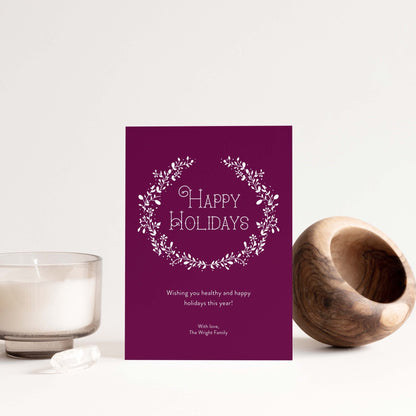 White Wreath Holiday Cards - Blú Rose